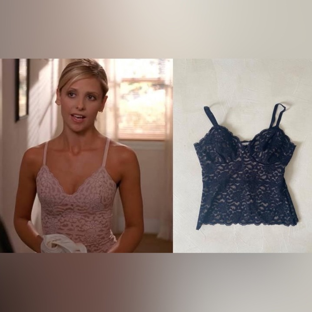 ASO Buffy Summers In Buffy The Vampire Slayer. Black Lace Tank - Alt Color